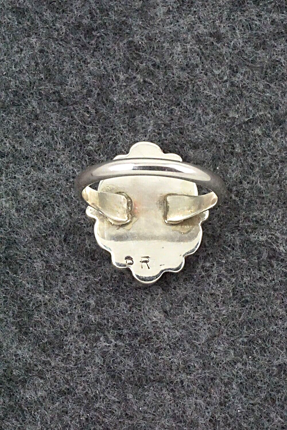 Coral & Sterling Silver Ring - Priscilla Reeder - Size 8.25