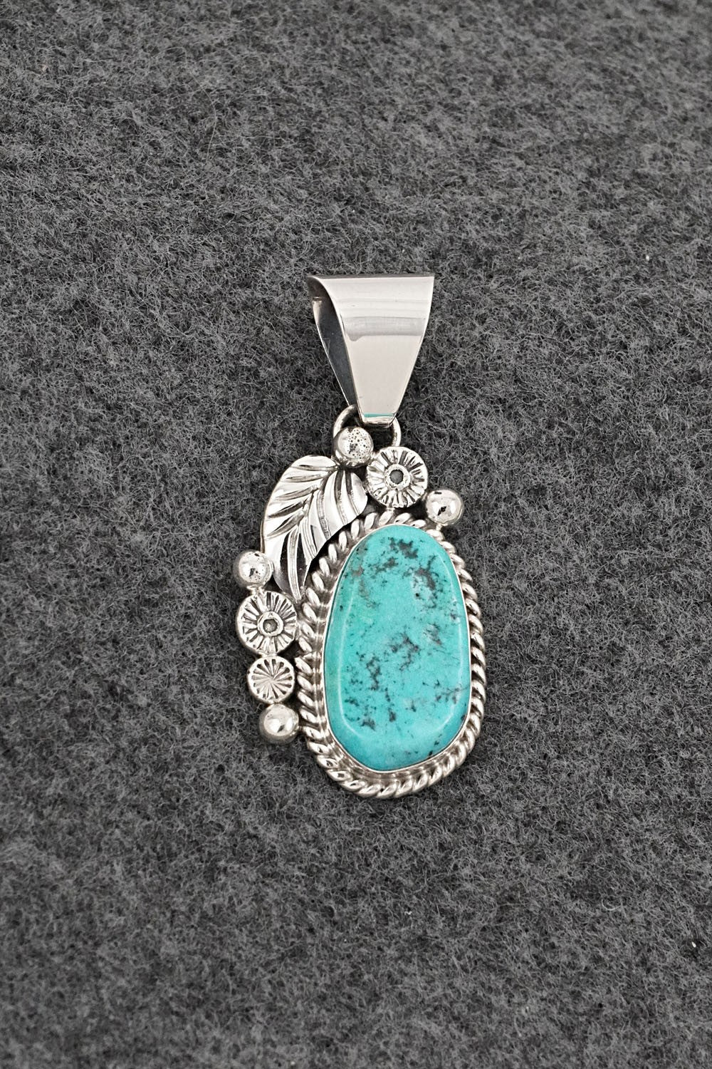 Turquoise & Sterling Silver Pendant - Ella Linkin