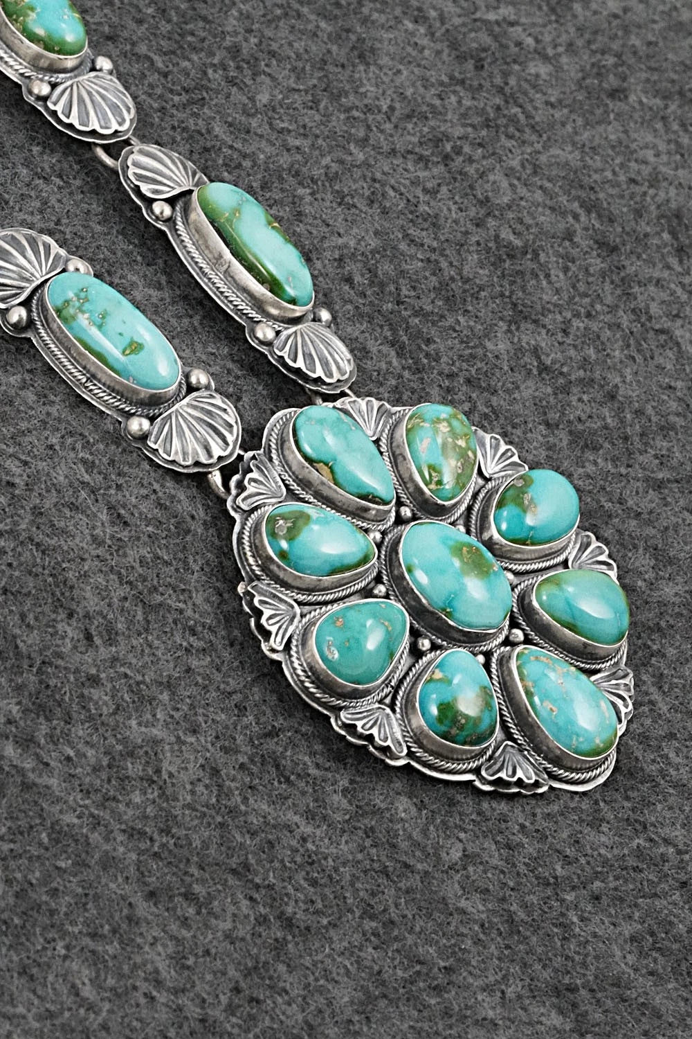 Turquoise & Sterling Silver Necklace and Earrings Set - Randy Boyd