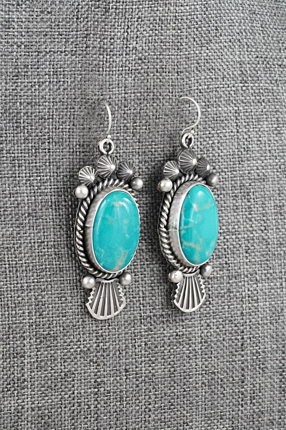 Turquoise & Sterling Silver Earrings - Michael Calladitto