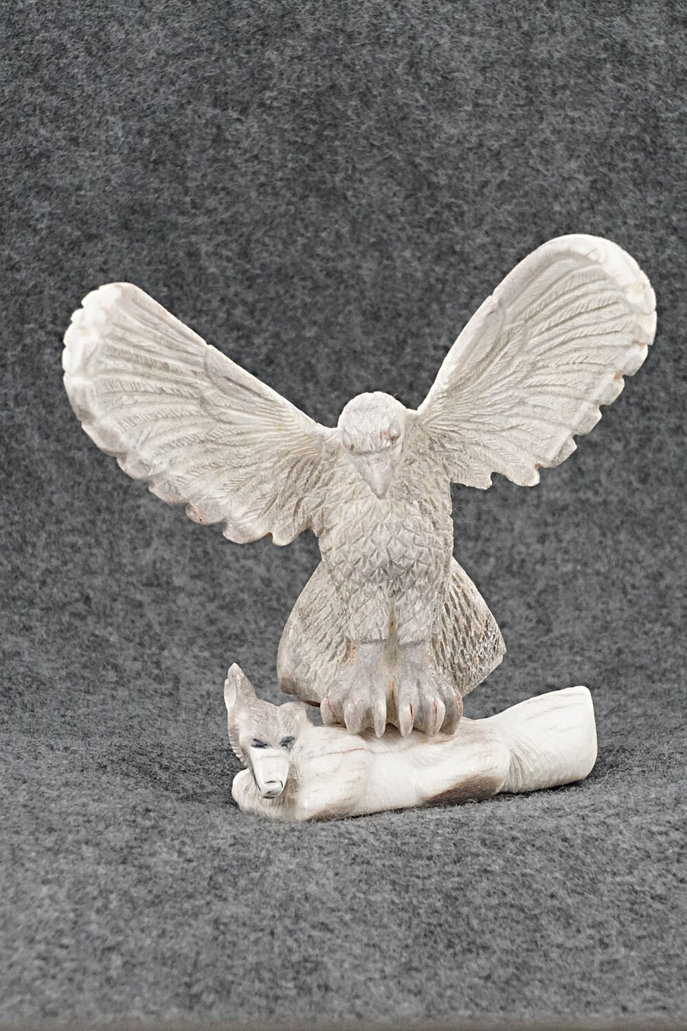 Eagle & Fox Zuni Fetish Carving - Terrance Panteah