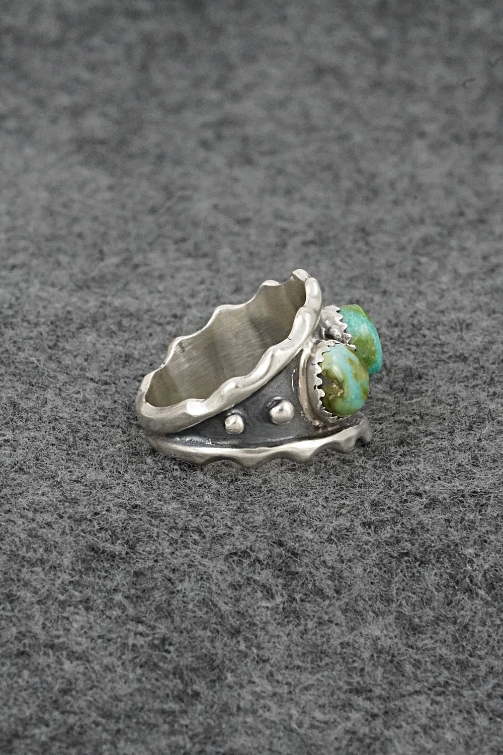 Turquoise & Sterling Silver Ring - Genevieve Francisco - Size 9.75