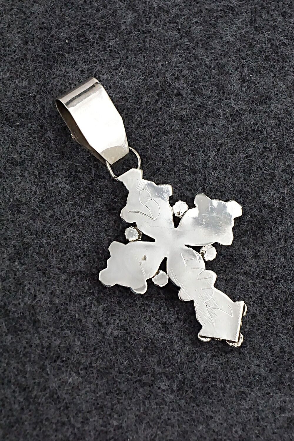 Turquoise and Sterling Silver Pendant - Verdie Booqua