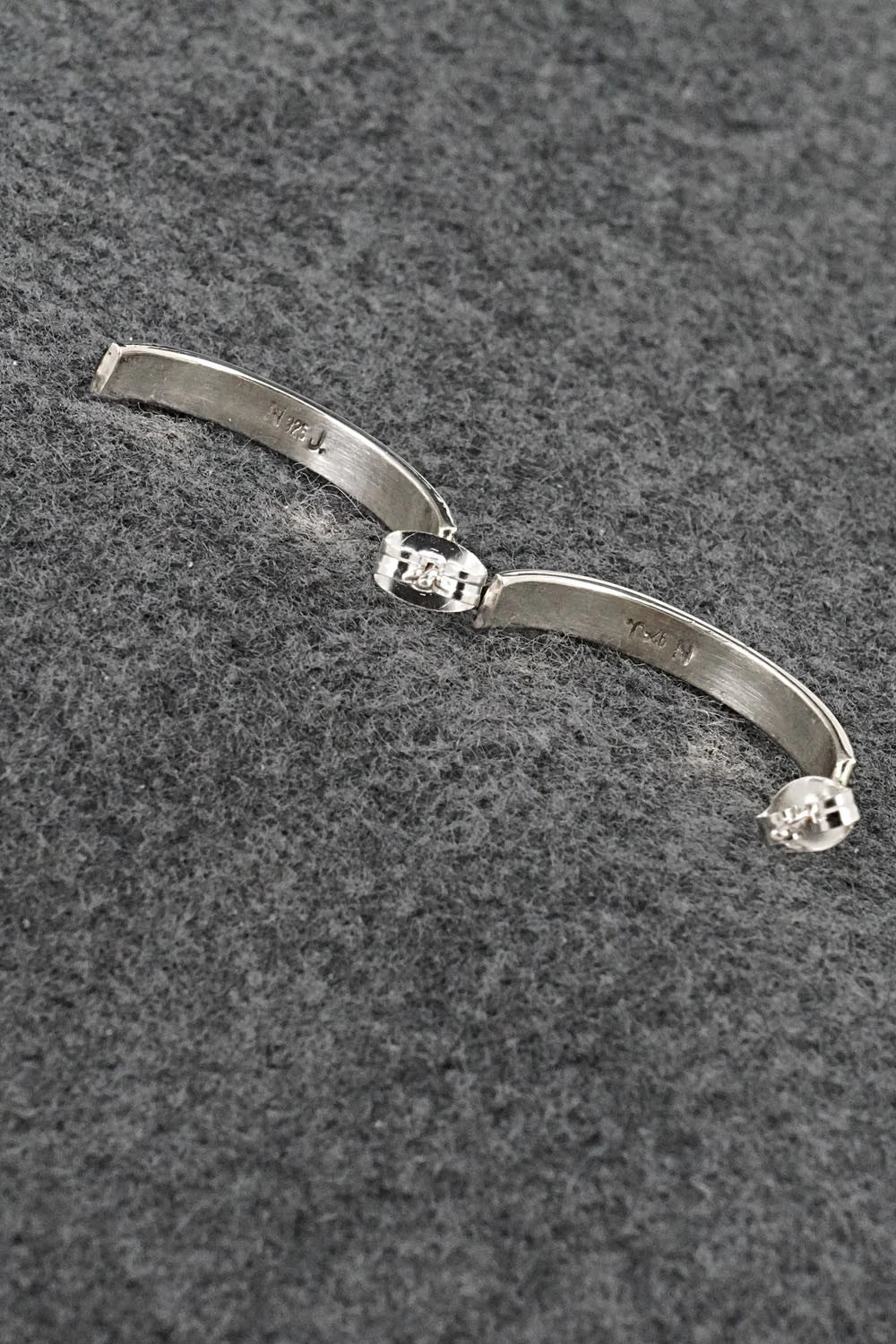 White Buffalo & Sterling Silver Earrings - Nathaniel Johnson