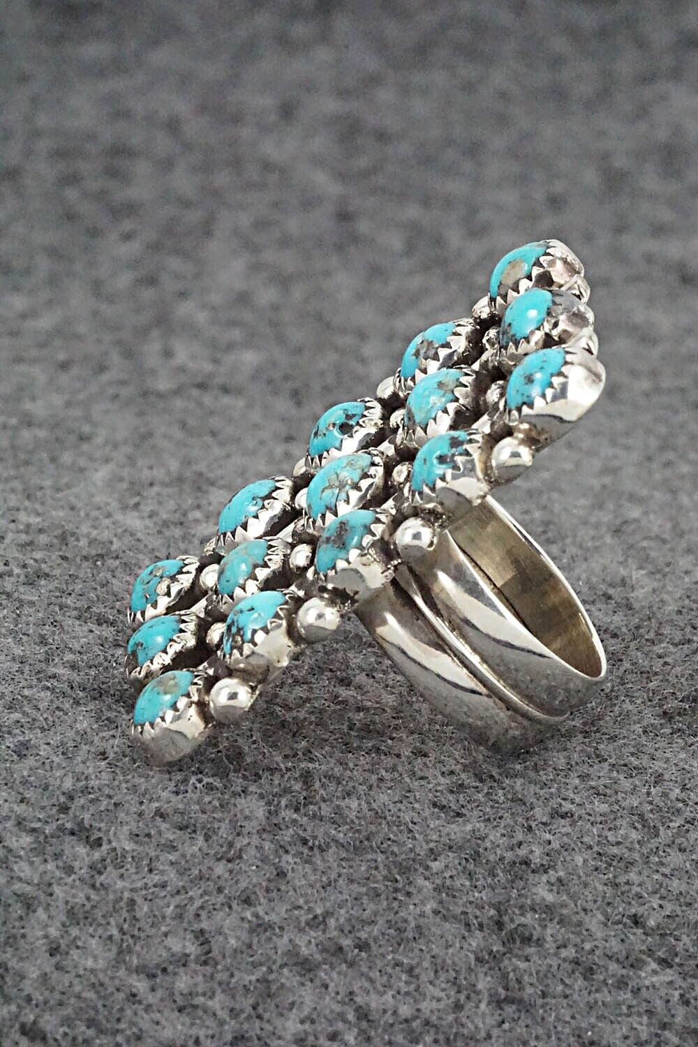 Turquoise & Sterling Silver Ring - Priscilla Reeder - Size 8.5