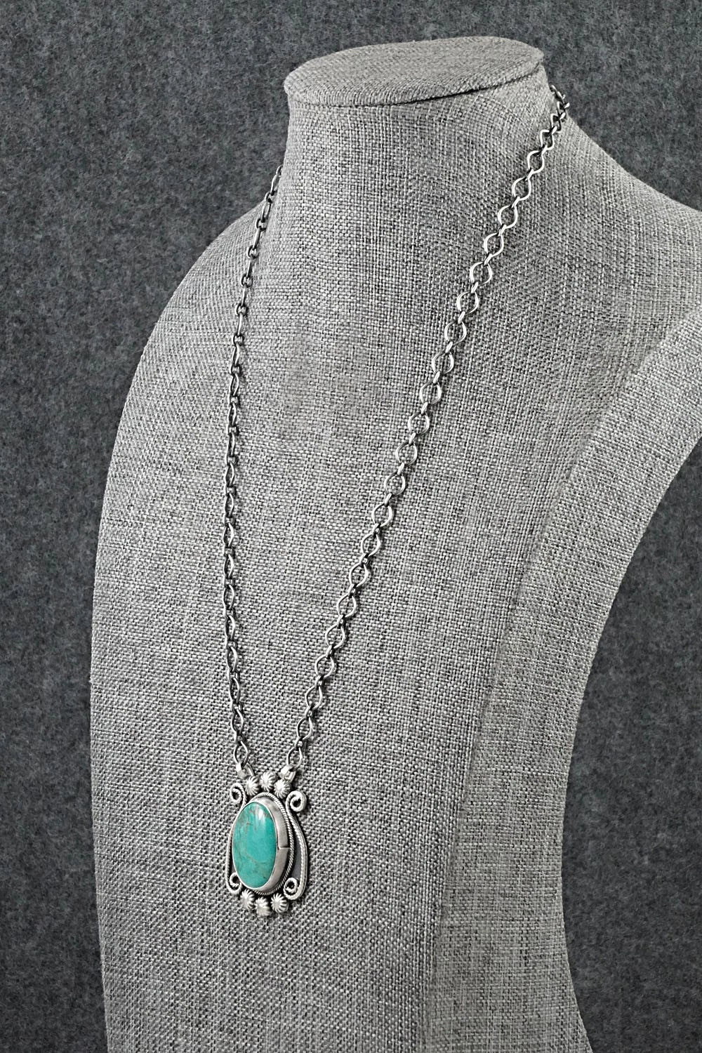 Turquoise & Sterling Silver Necklace - Cordell Platero