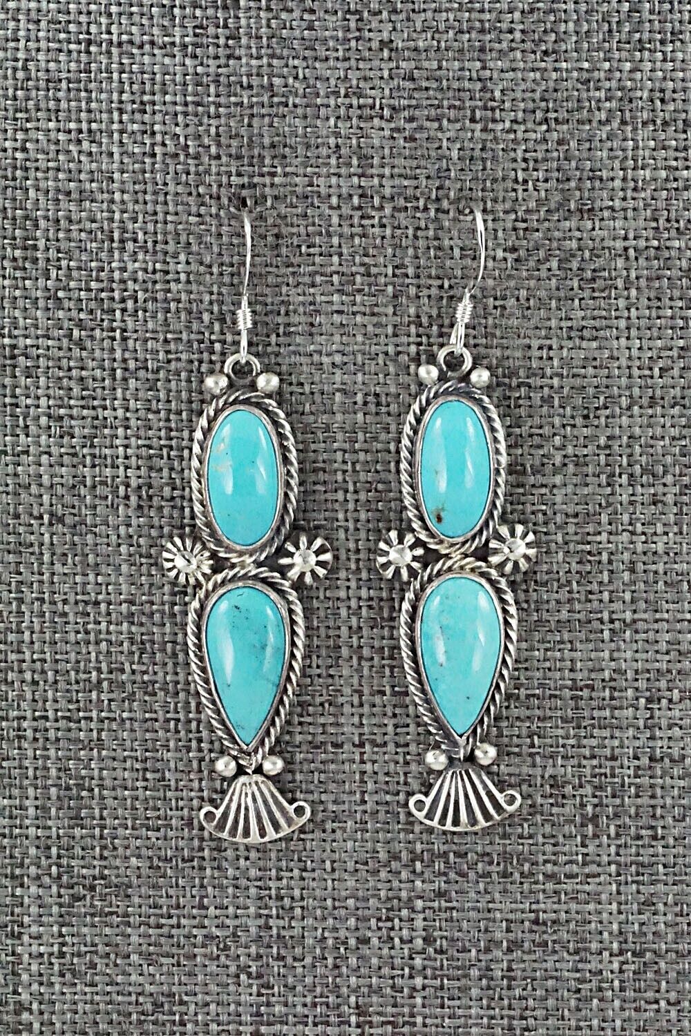 Turquoise & Sterling Silver Earrings - Verley Betone
