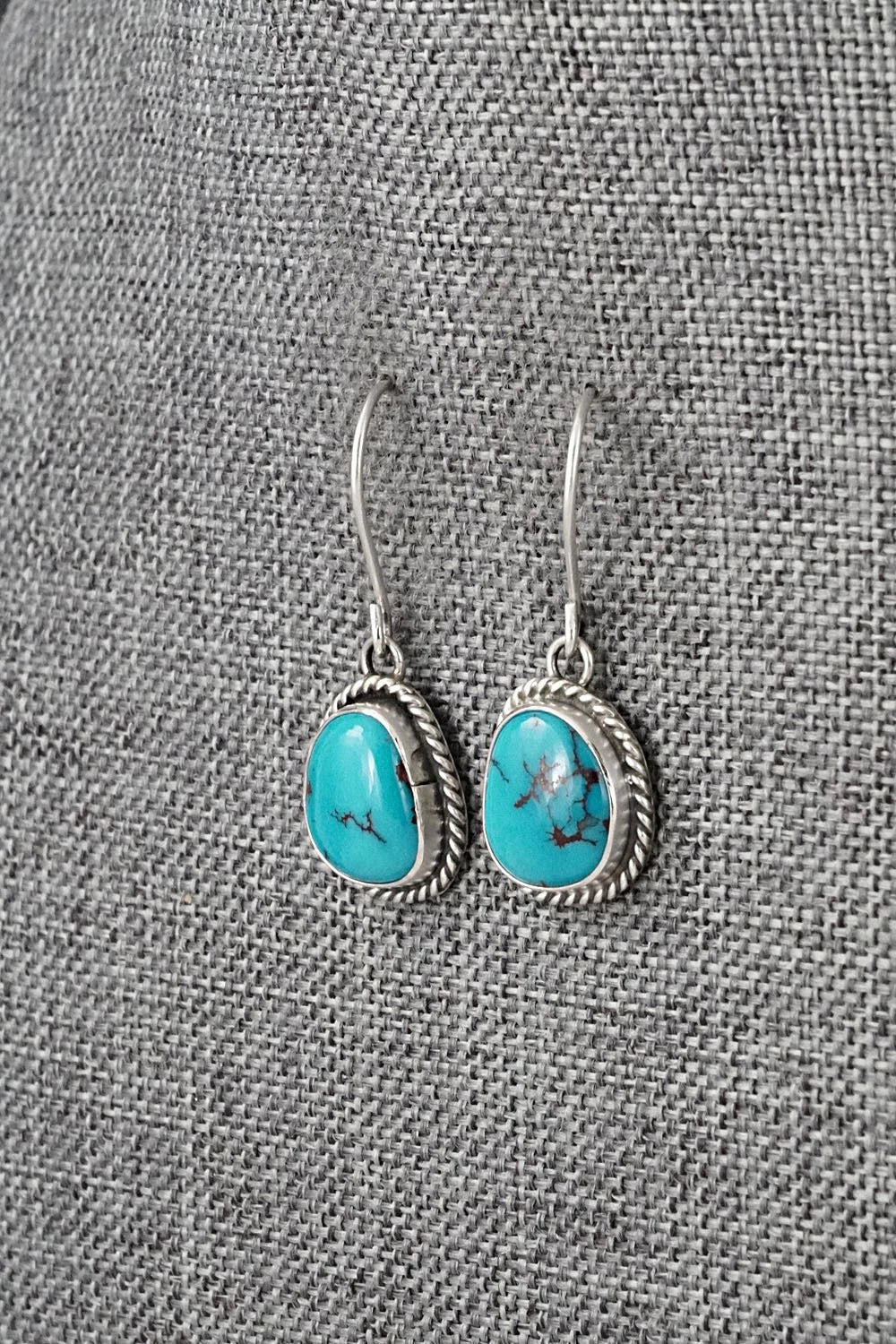 Turquoise & Sterling Silver Earrings - Eugene Gruber