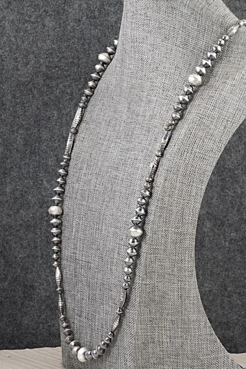 Sterling Silver Navajo Pearl Necklace 28" - Vintage
