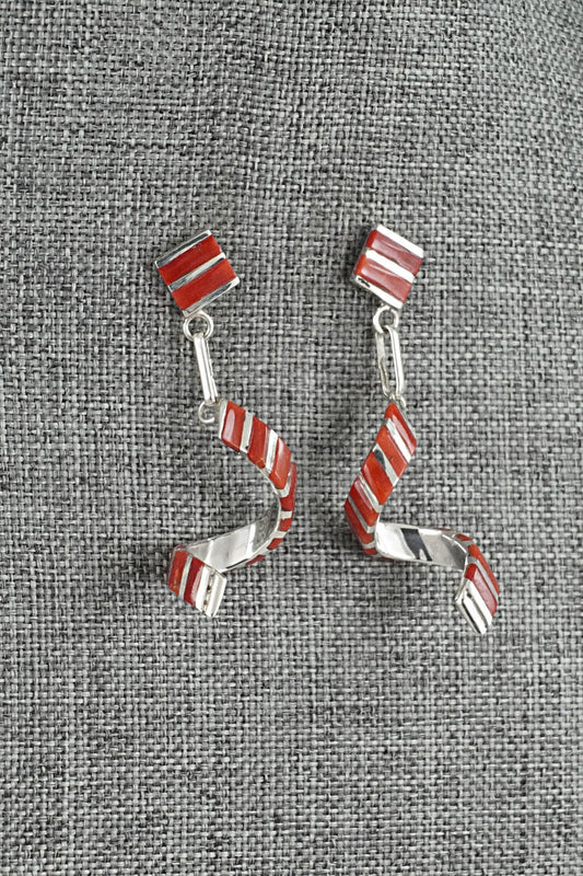 Coral & Sterling Silver Earrings - Shawn Sheyka