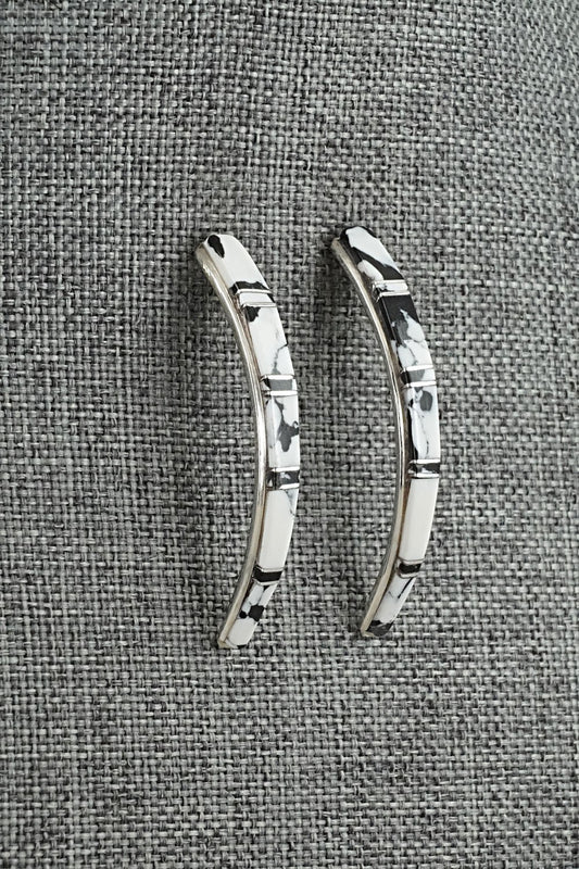 White Buffalo & Sterling Silver Earrings - Terrance Panteah