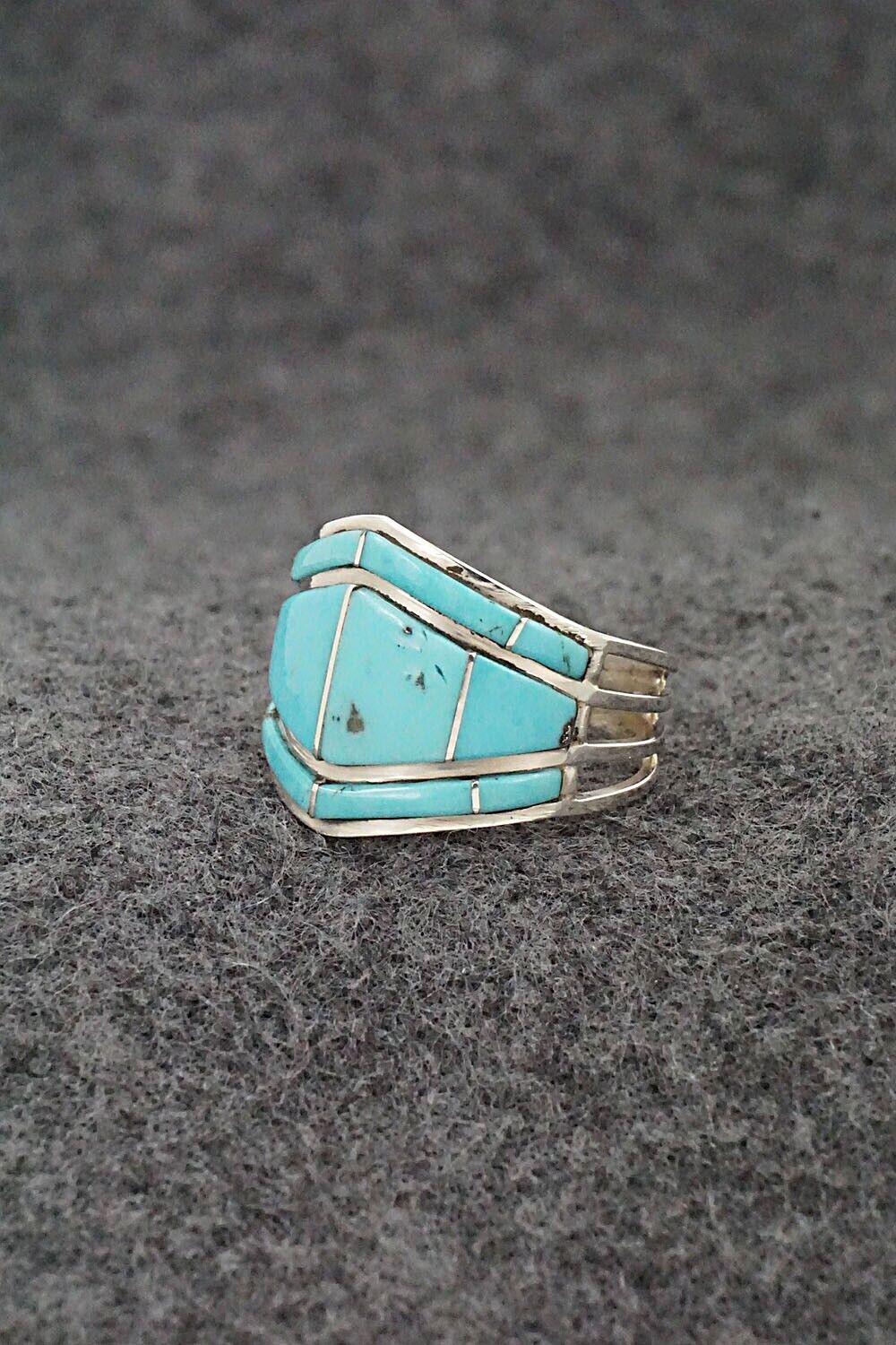 Turquoise & Sterling Silver Ring - Andrew Enrico - Size 8