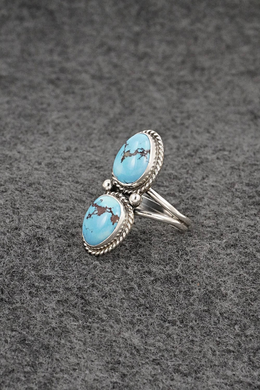 Turquoise & Sterling Silver Ring - Eugene Gruber - Size 8