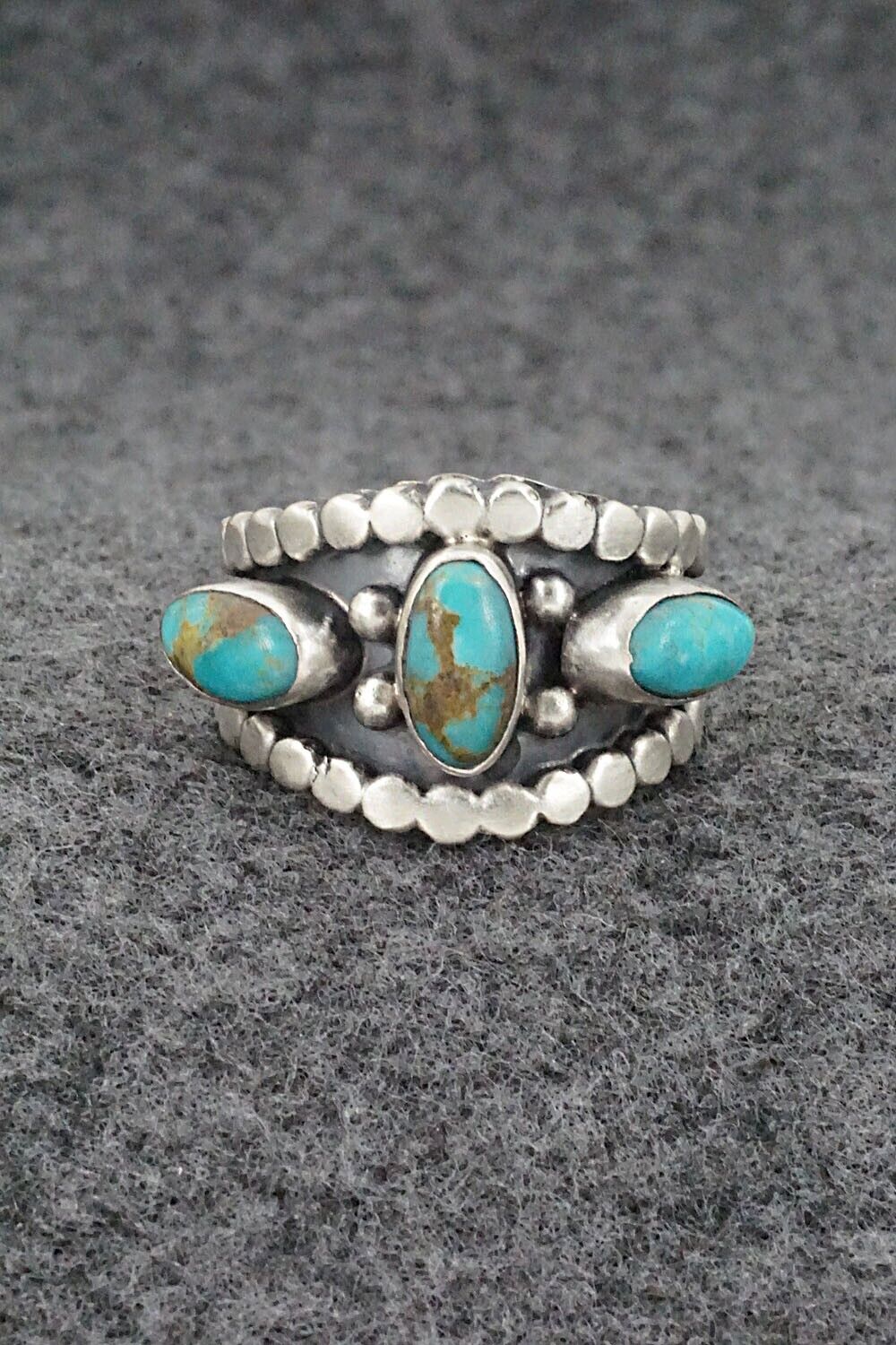 Turquoise & Sterling Silver Ring - Andrew Vandever - Size 8.75