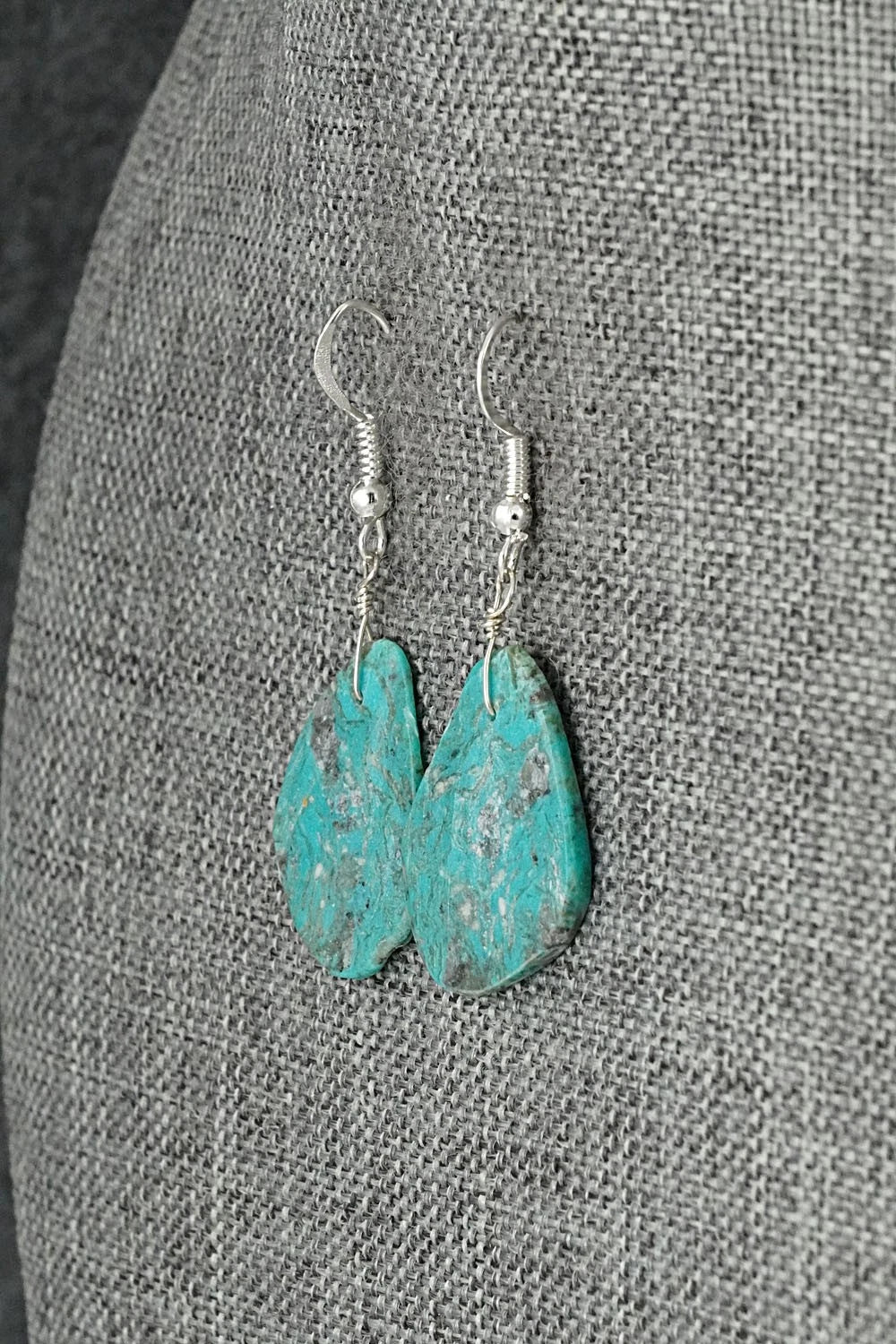 Turquoise & Sterling Silver Earrings - Louise Pete