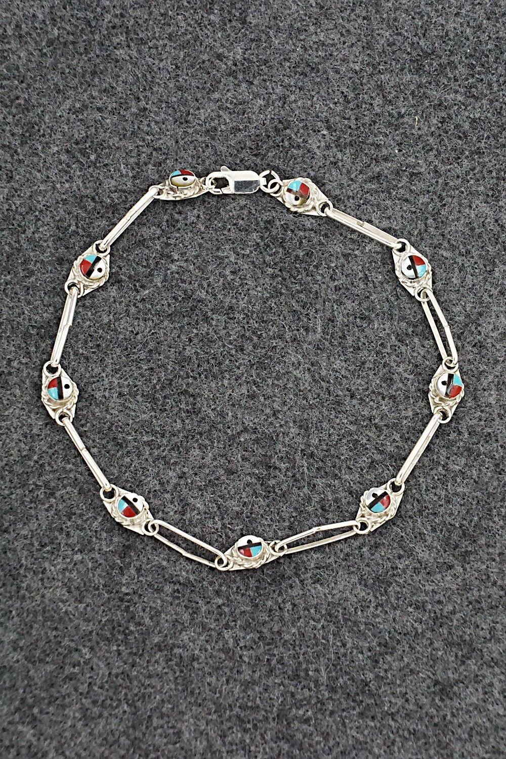 Multi-Stone & Sterling Silver Link Bracelet - Devoria Bowakaty