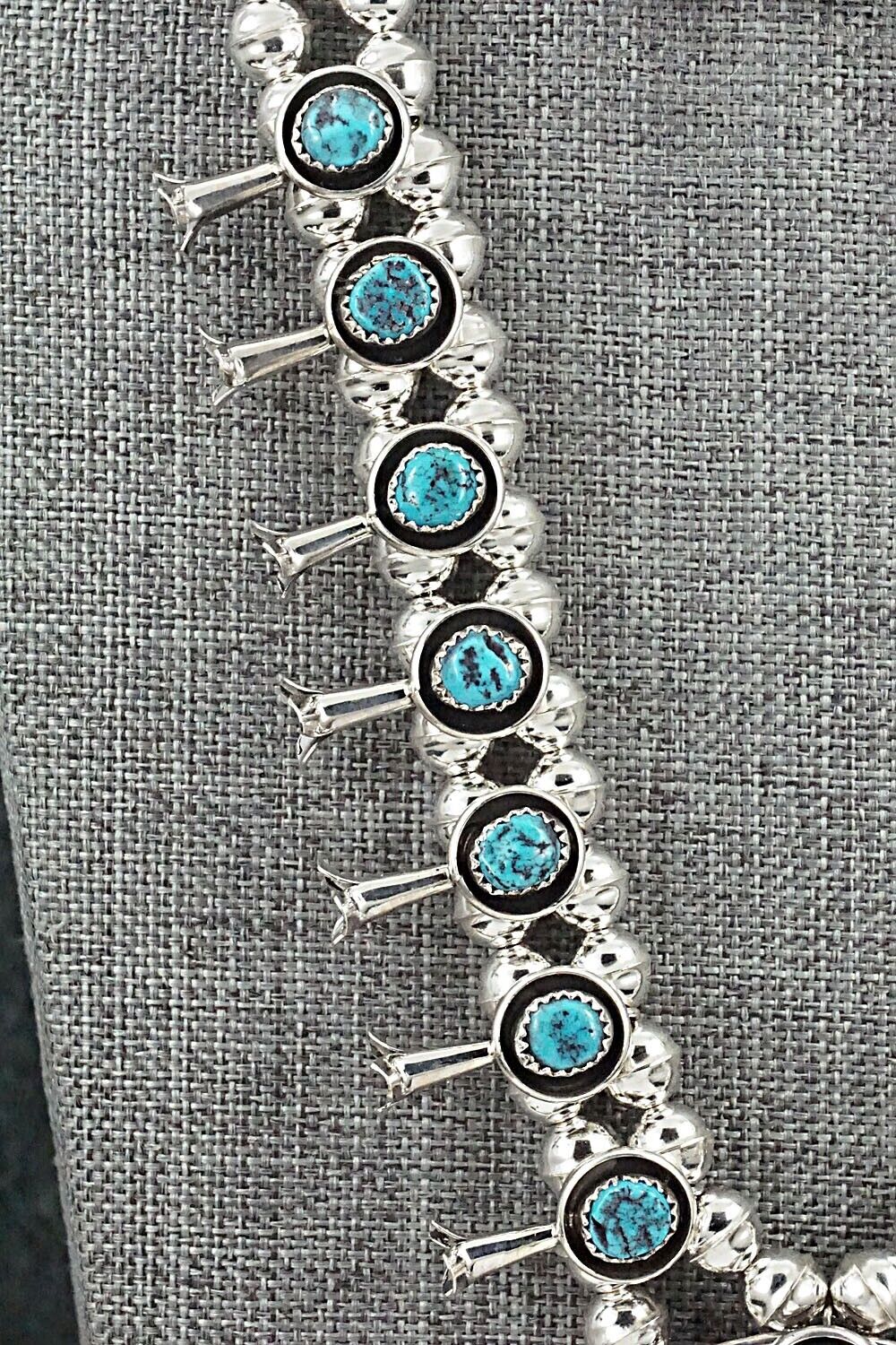 Turquoise & Sterling Silver Squash Blossom Set - Phil Garcia