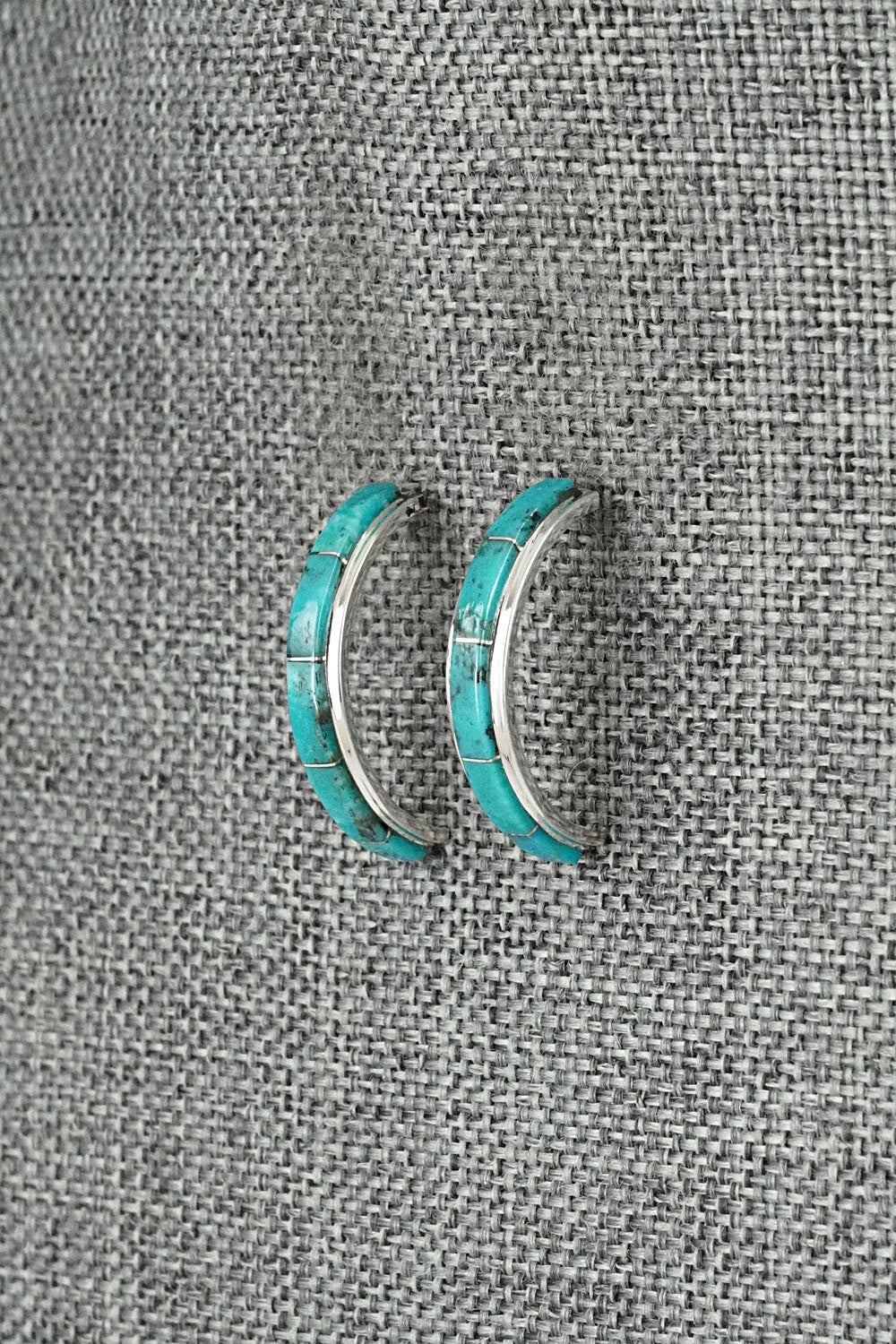 Turquoise & Sterling Silver Earrings - Gloria Waatsa