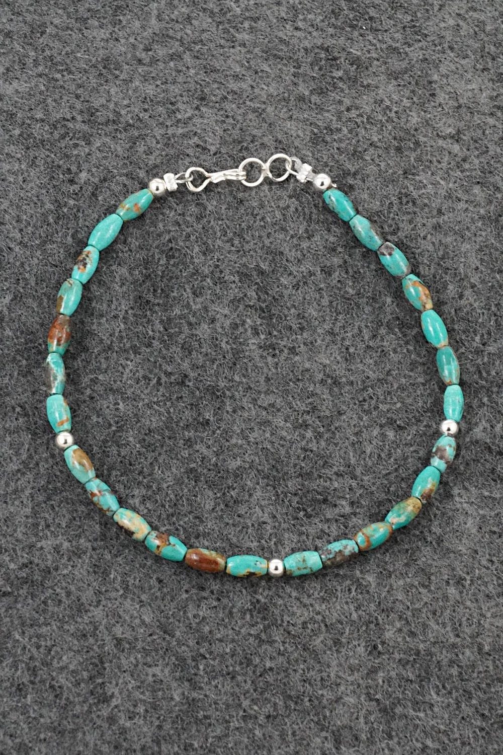 Turquoise & Sterling Silver Bracelet - Doreen Jake