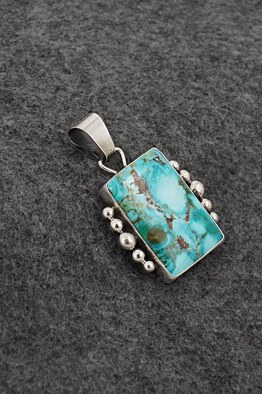 Turquoise & Sterling Silver Pendant - Eugene Gruber