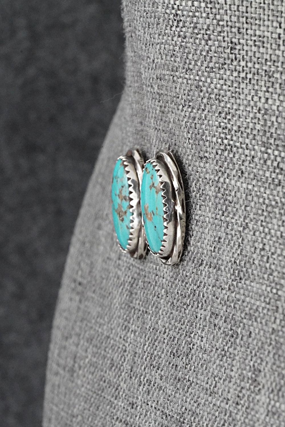 Turquoise & Sterling Silver Earrings - Ernest Hawthorne