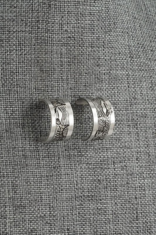 Sterling Silver Hoop Earrings - Elaine Becenti