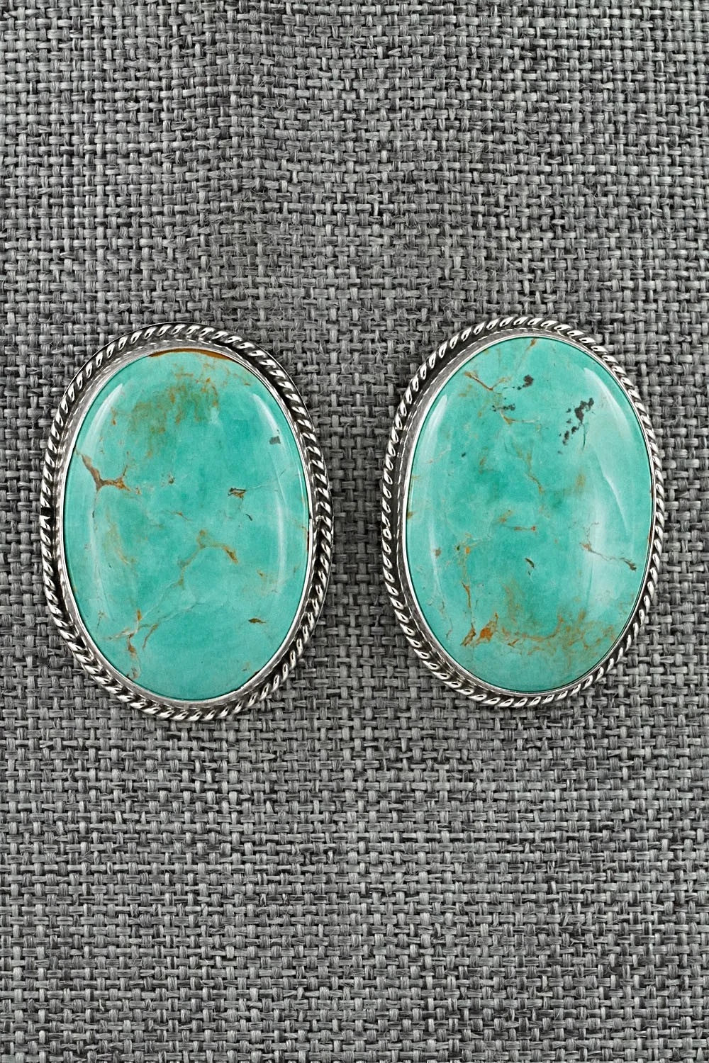 Turquoise & Sterling Silver Earrings - Eugene Gruber