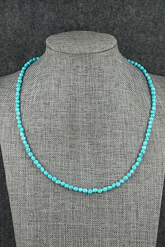 Turquoise & Sterling Silver Necklace 16" - Helen Tsosie