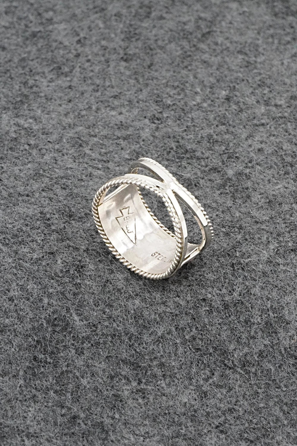 Coral and Sterling Silver Ring - Bruce Johnson - Size 9.25