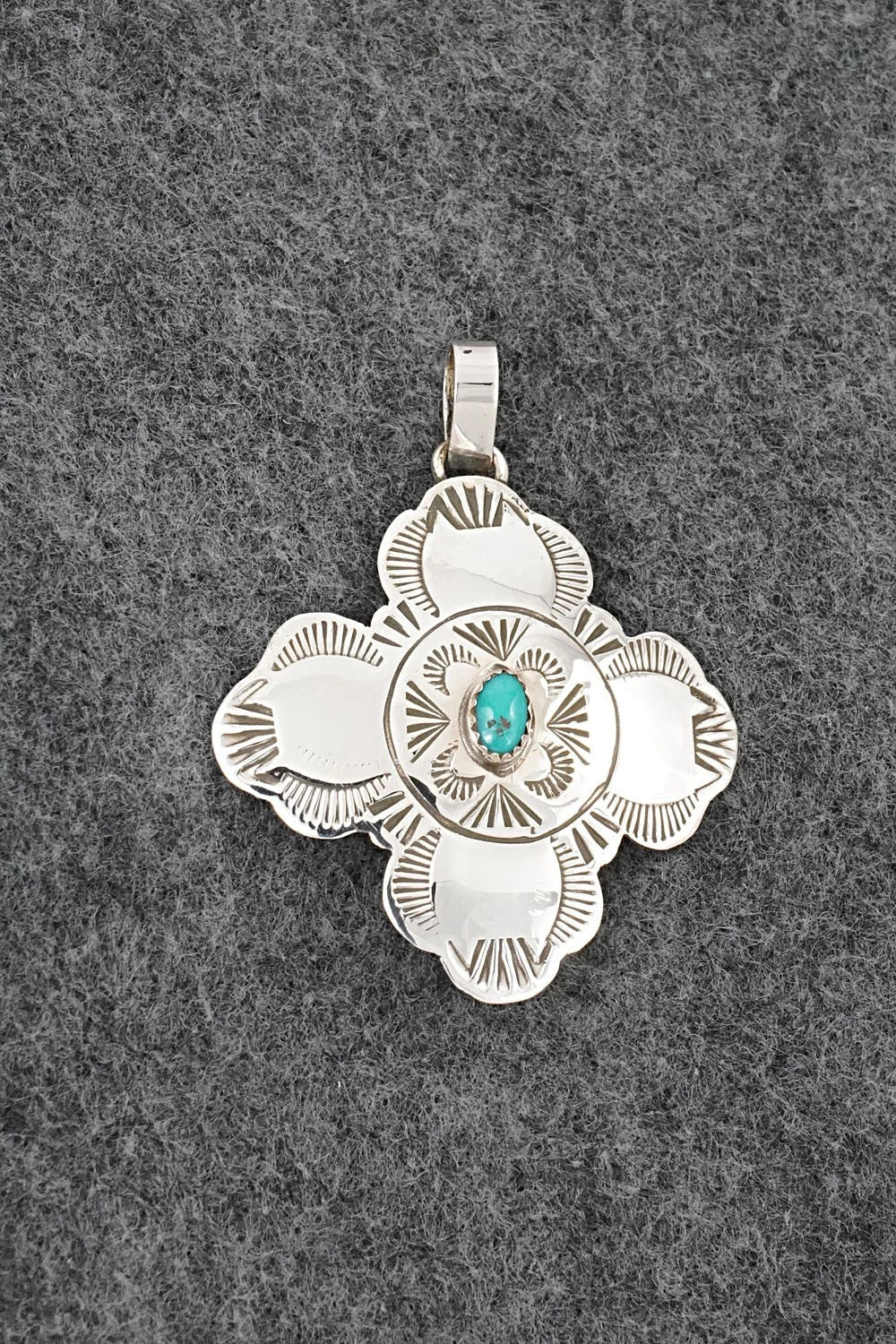 Turquoise & Sterling Silver Pendant - Bertha Begay