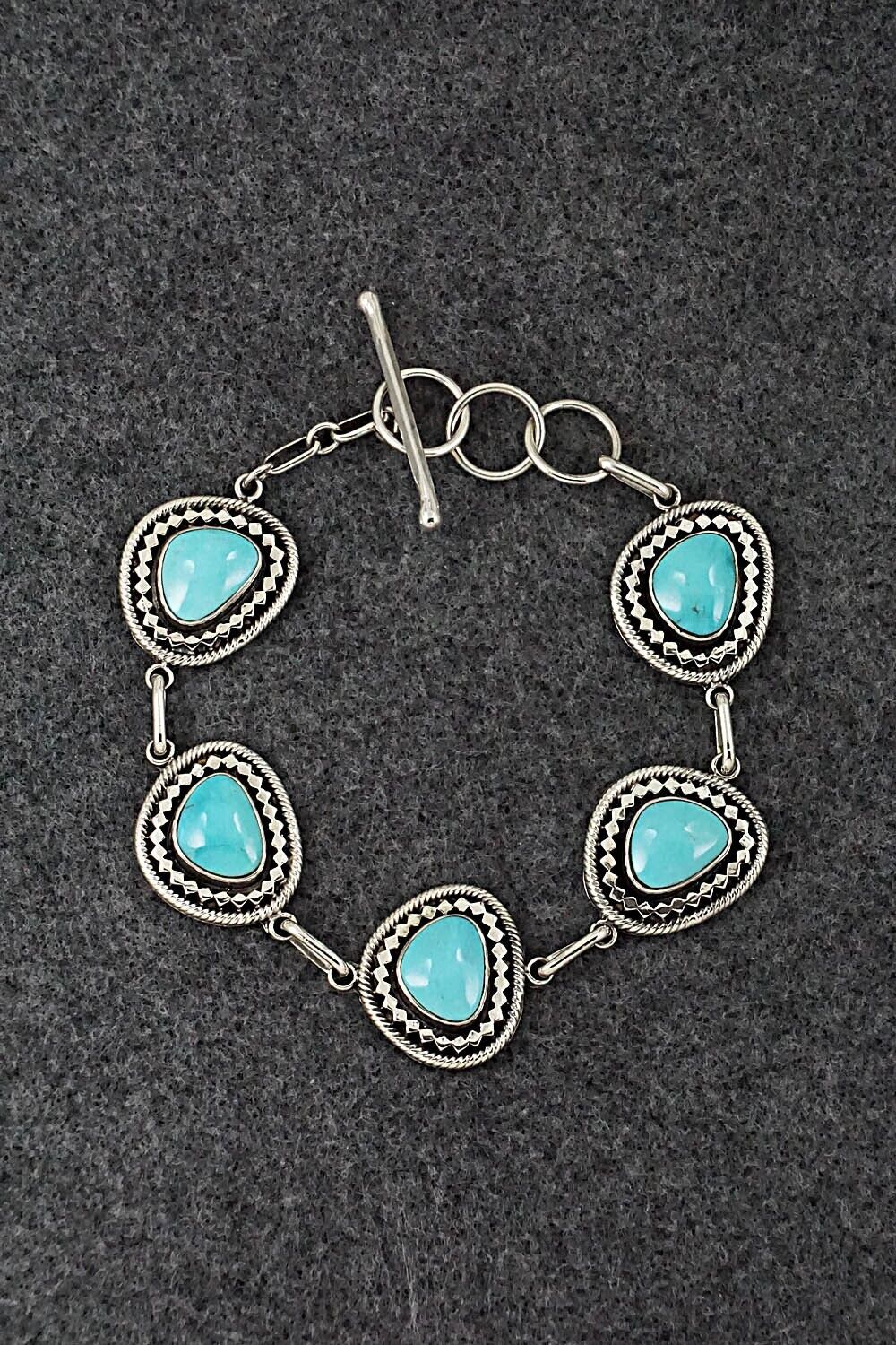 Turquoise & Sterling Silver Link Bracelet - Sheena Jack