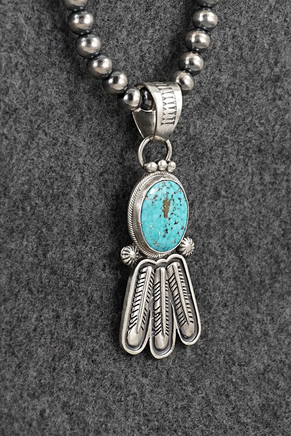 Turquoise & Sterling Silver Necklace - Verley Betone