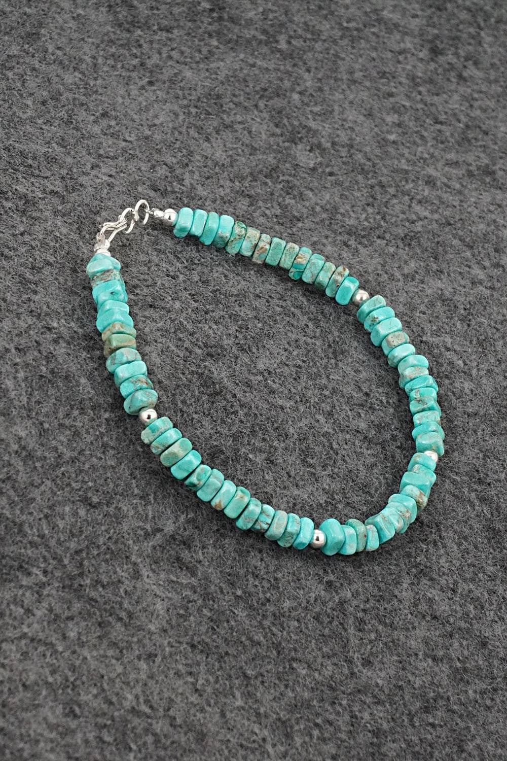 Turquoise & Sterling Silver Bracelet - Doreen Jake