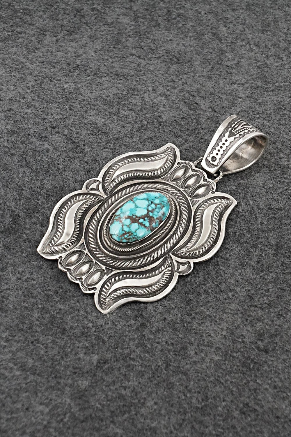 Turquoise & Sterling Silver Pendant - Calvin Martinez