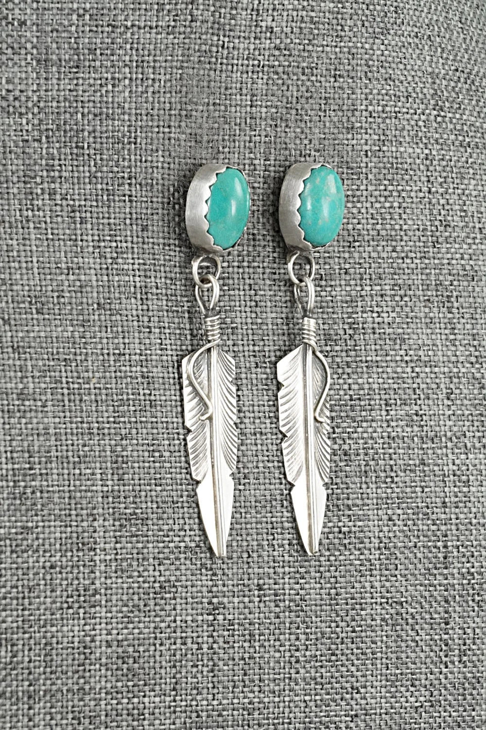 Turquoise & Sterling Silver Earrings - Chris Charley