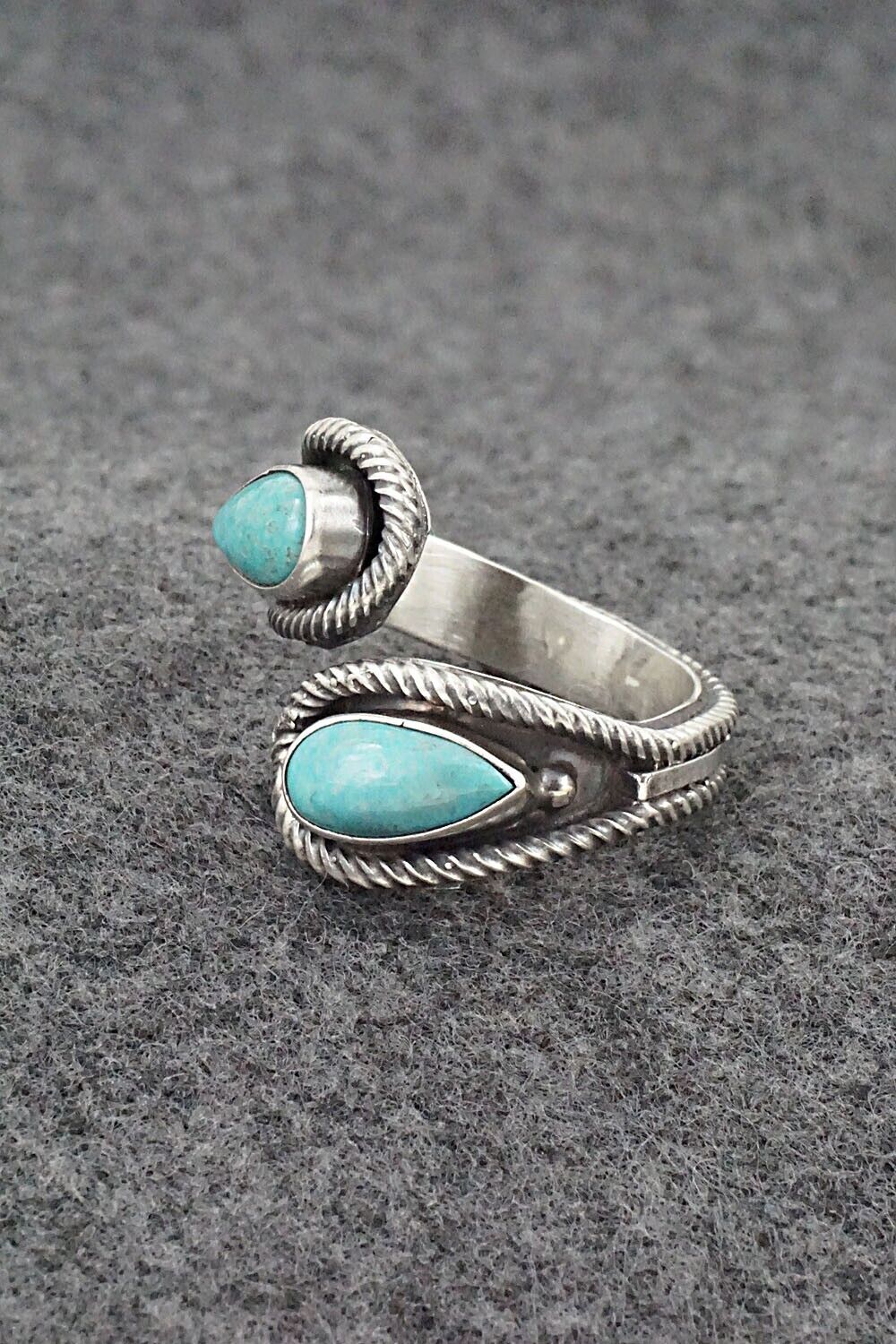 Turquoise & Sterling Silver Ring - Kenny Lonjose - Size 8.5