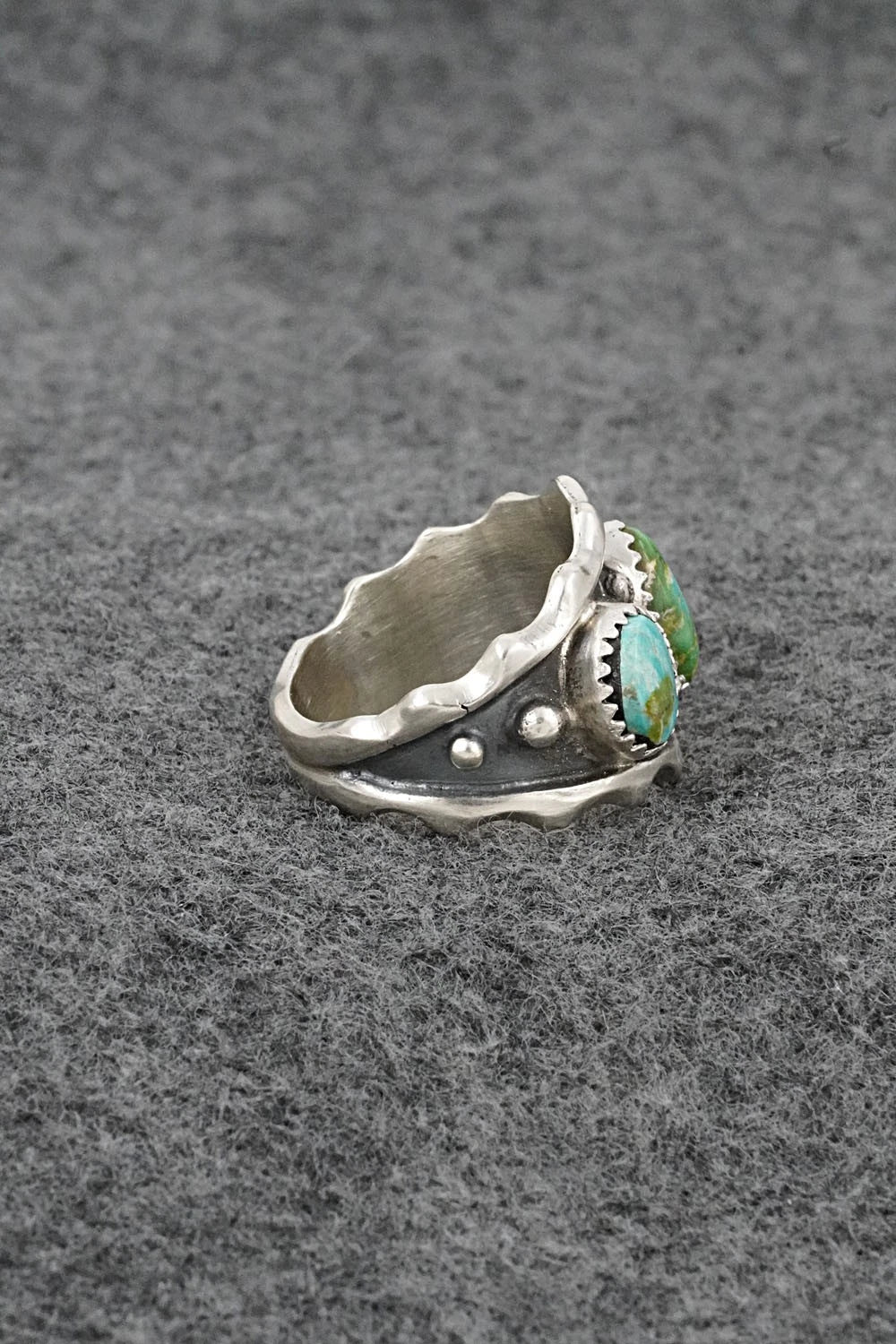 Turquoise & Sterling Silver Ring - Genevieve Francisco - Size 9