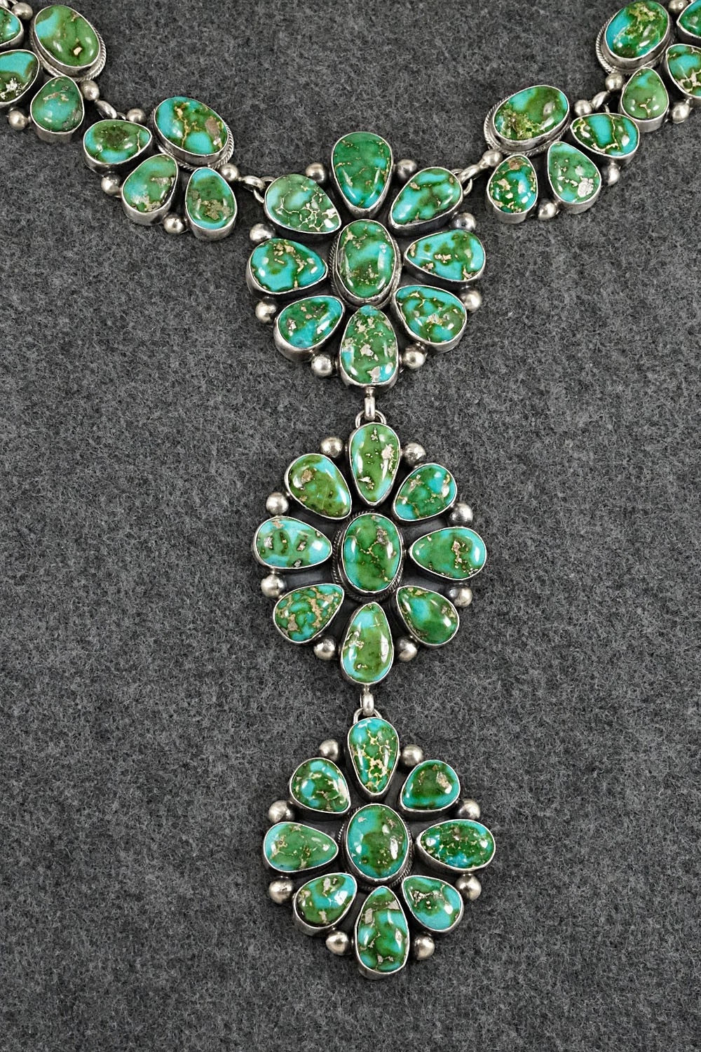 Turquoise & Sterling Silver Necklace and Earrings Set - Kathleen Livingston