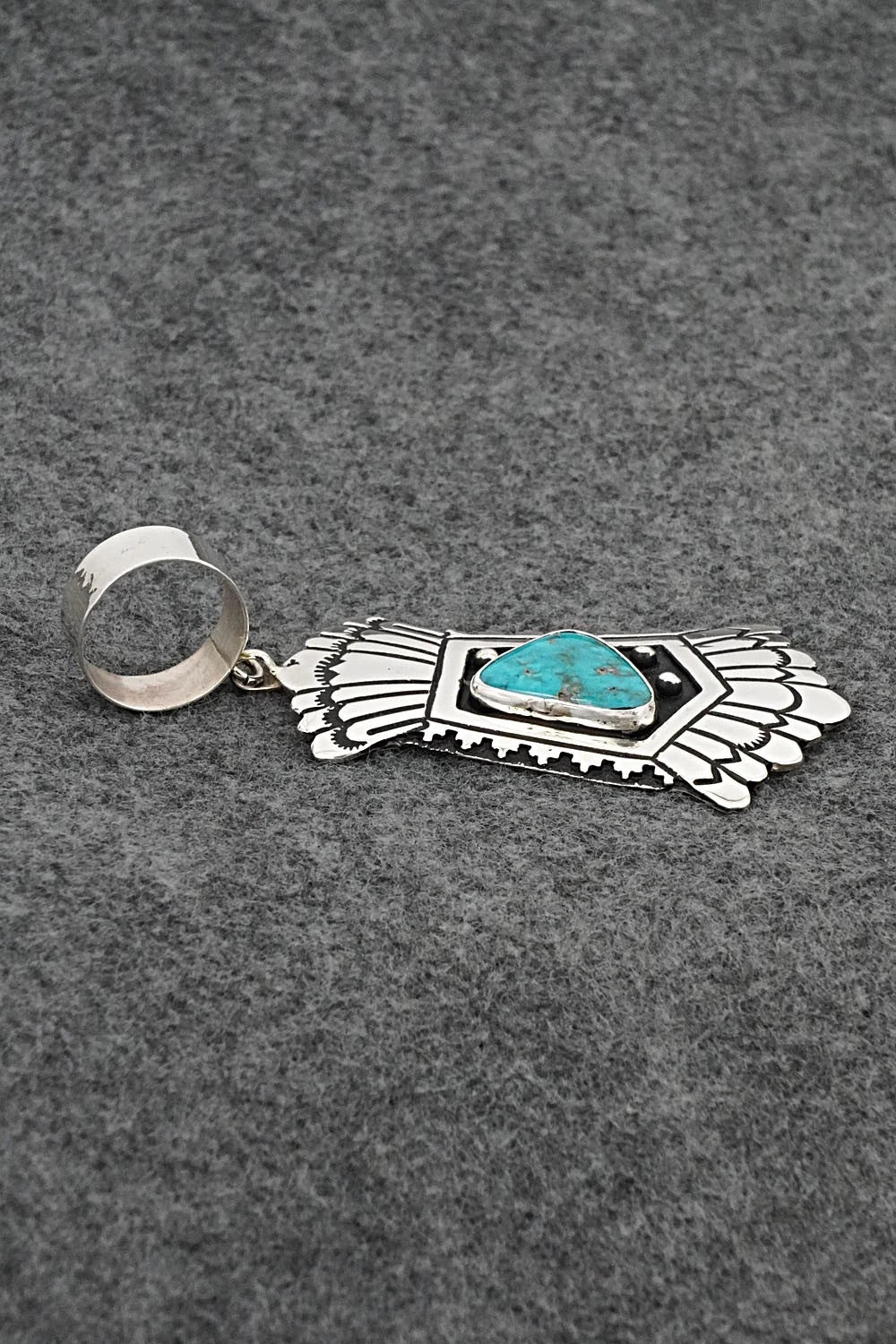 Turquoise & Sterling Silver Pendant - Rosita Singer