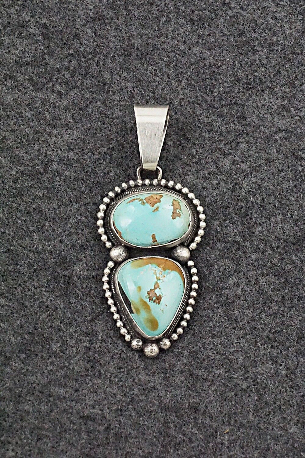 Turquoise & Sterling Silver Pendant - Darrin Livingston