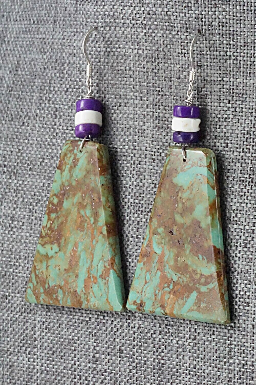 Turquoise & Sterling Silver Earrings - Lupe Lovato