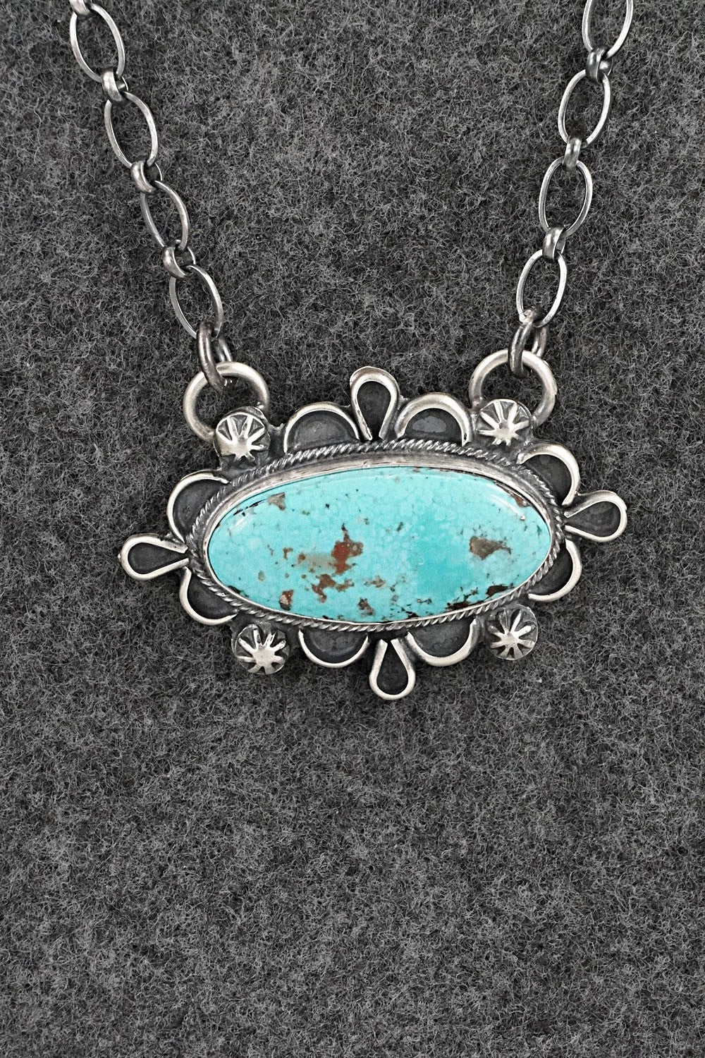 Turquoise & Sterling Silver Necklace - Bobby Johnson
