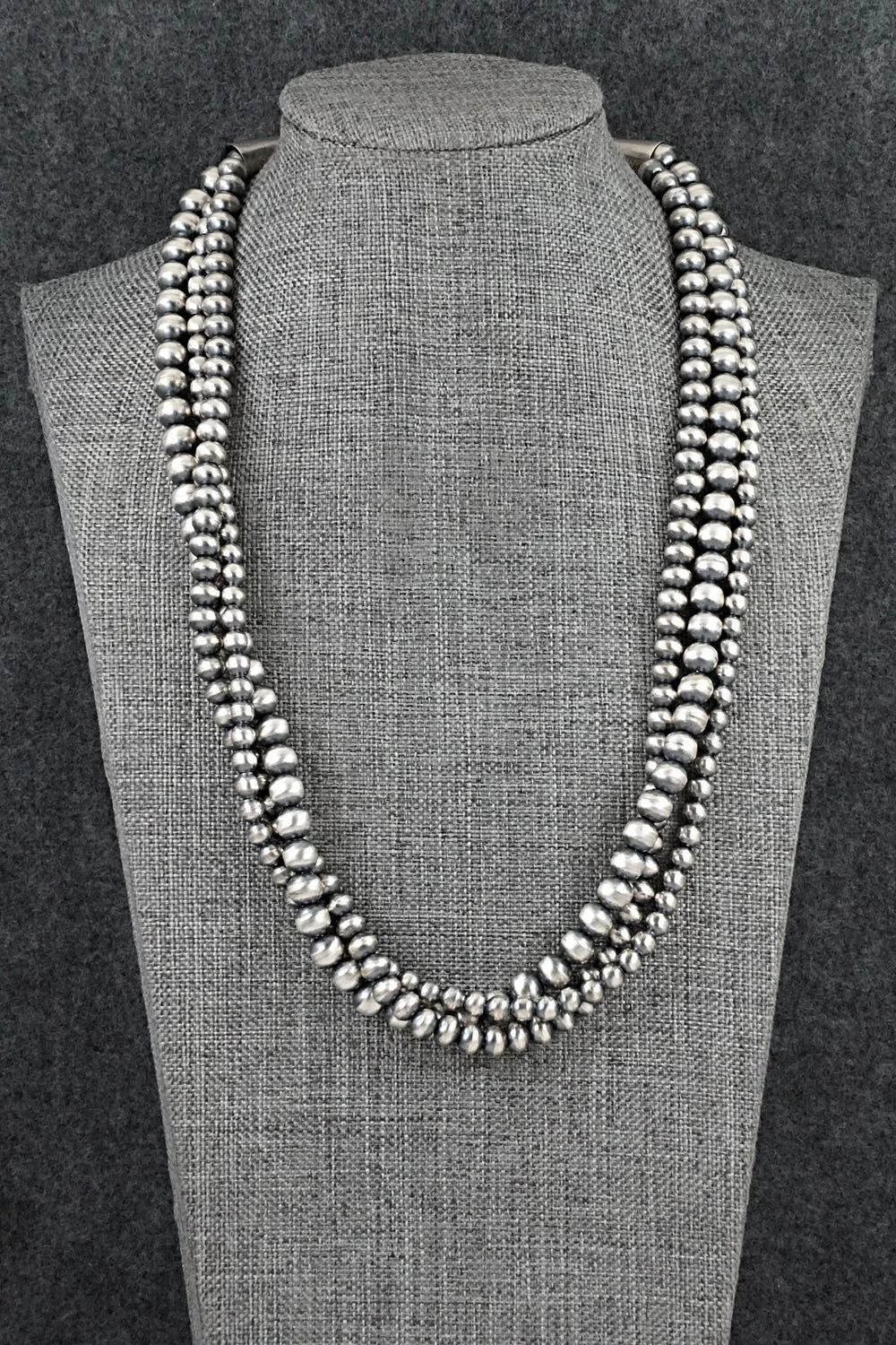 Sterling Silver Navajo Pearl Necklace 20" - Dorinda Mariano