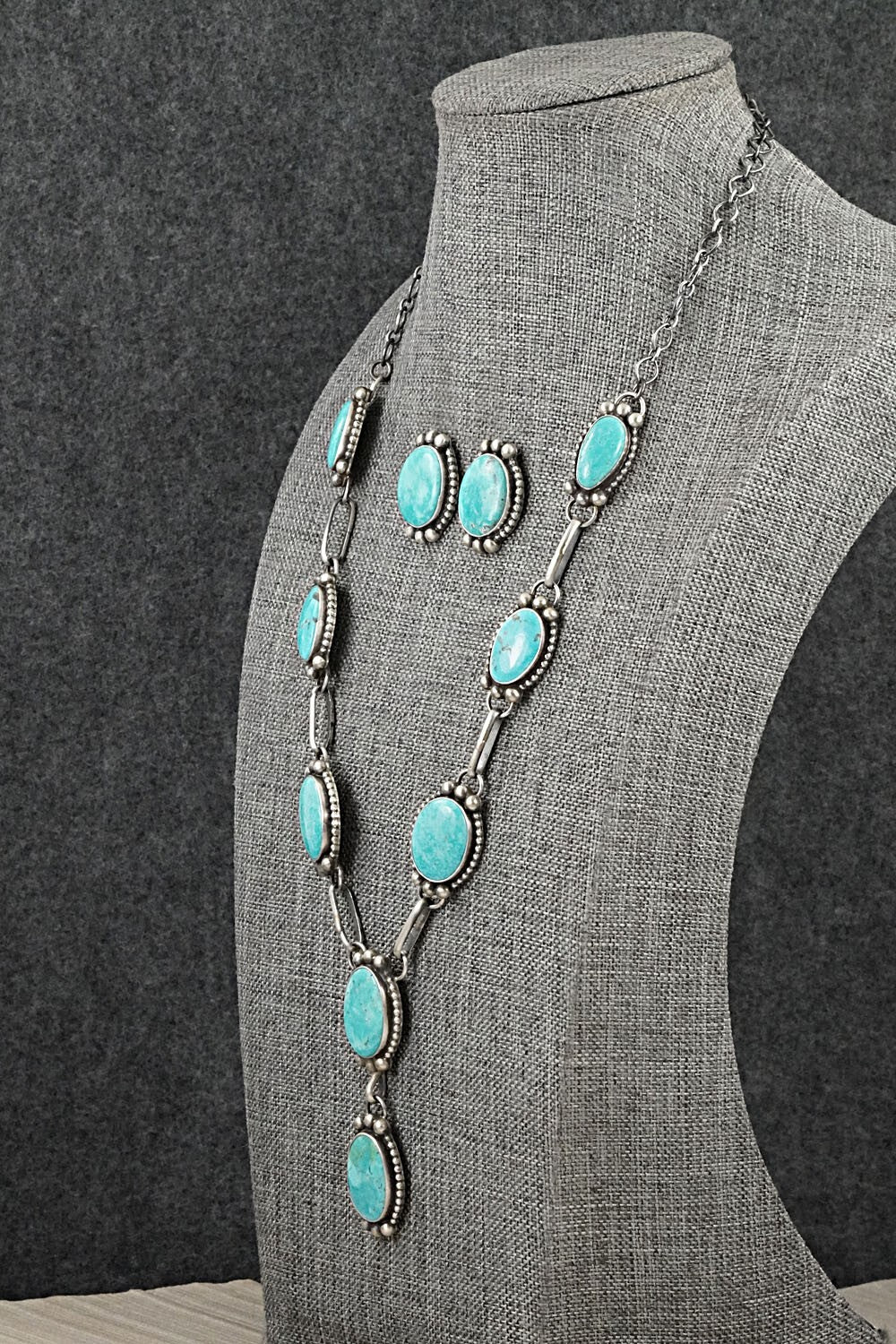 Turquoise & Sterling Silver Necklace Set - Kathleen Livingston