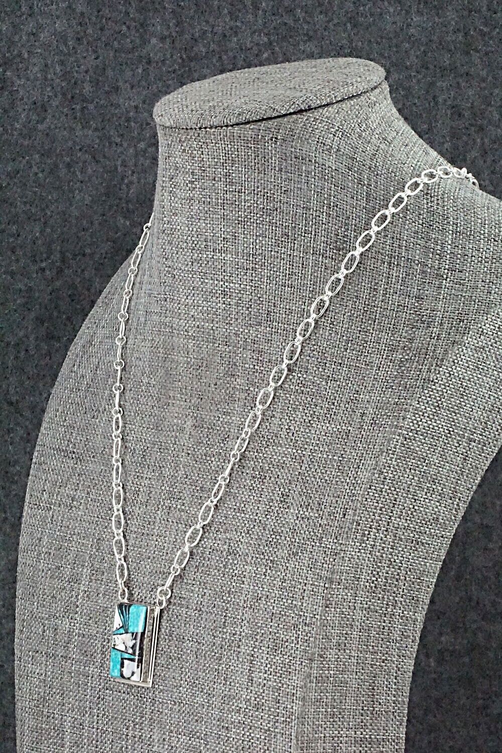 White Buffalo, Turquoise & Sterling Silver Necklace - Michelle Willie