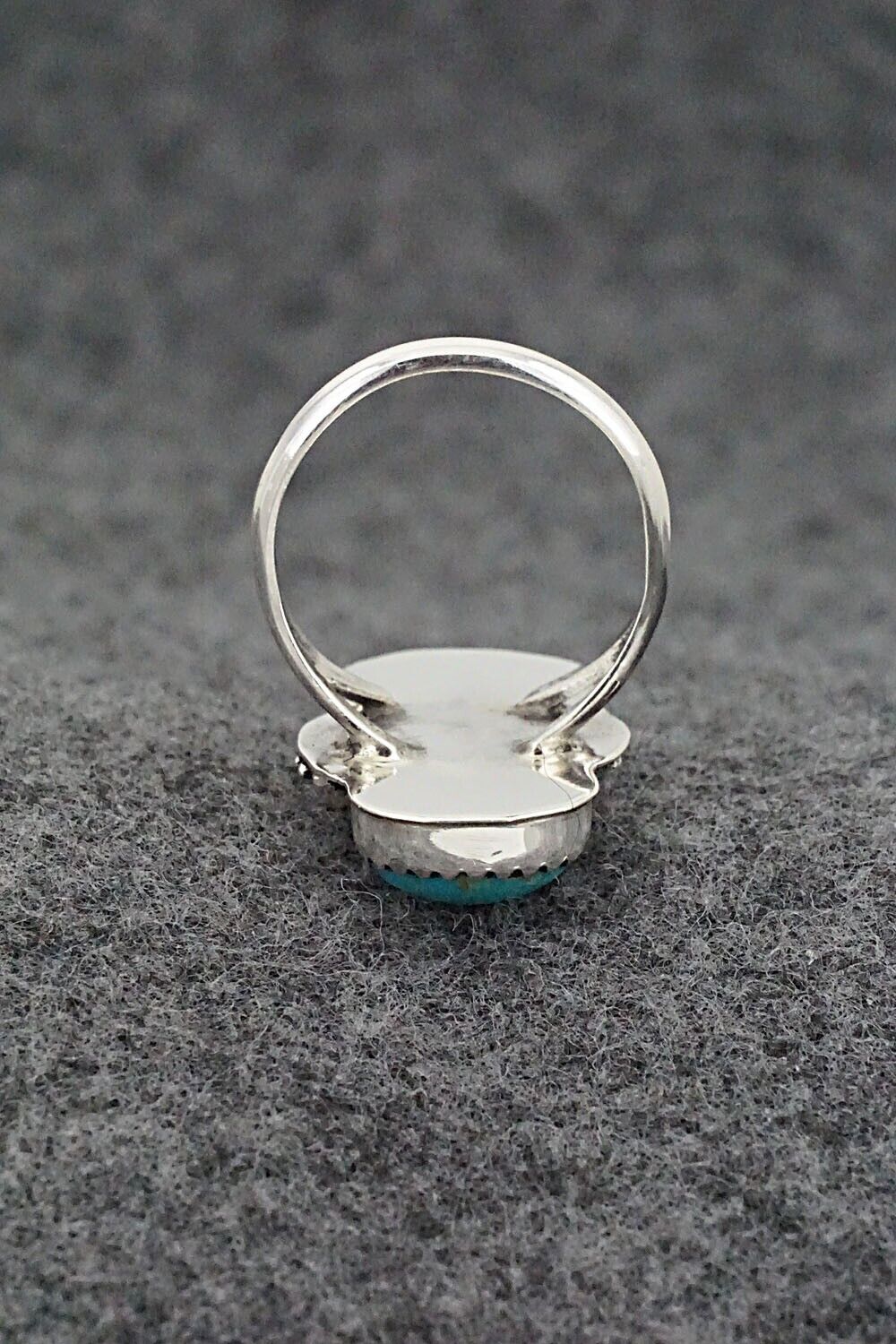Coral, Turquoise & Sterling Silver Ring - Alice Rose Saunders - Size 7
