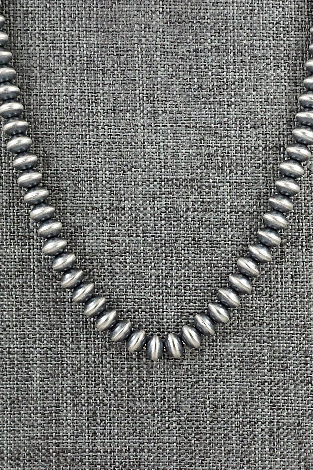 Sterling Silver Navajo Pearl Necklace 26" - Tonisha Haley