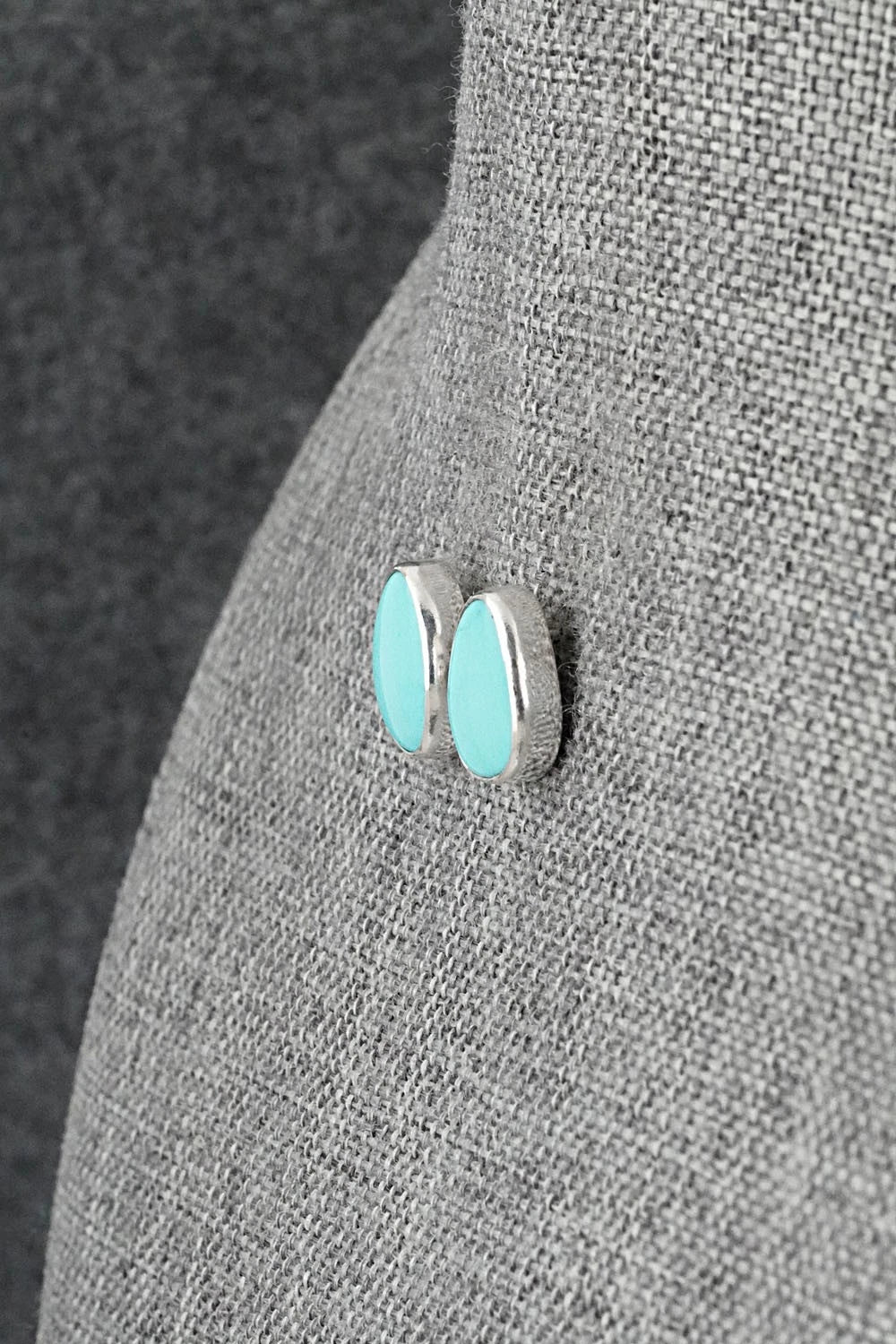 Turquoise & Sterling Silver Earrings - Eugene Gruber