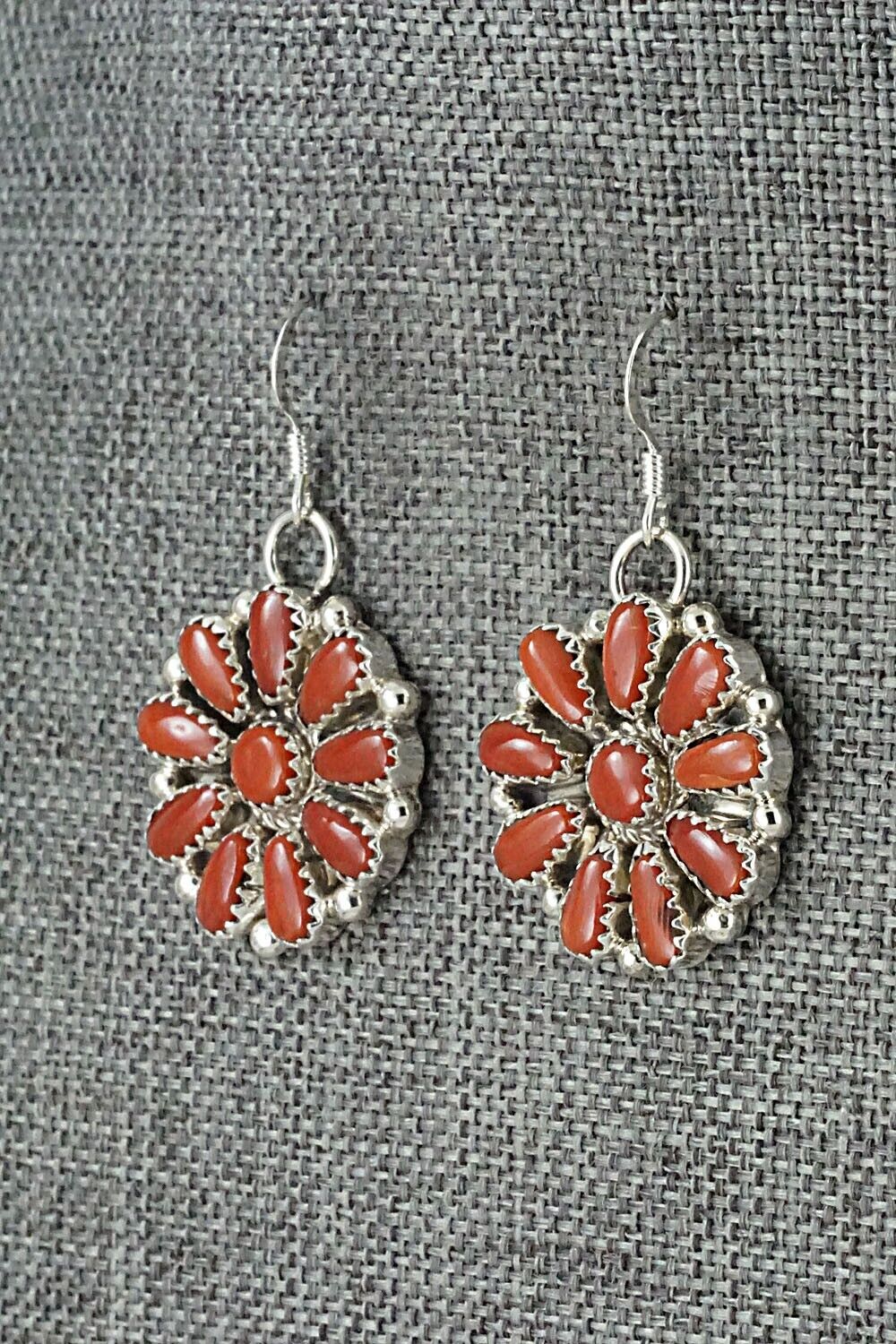 Coral & Sterling Silver Earrings - Alicia Wilson