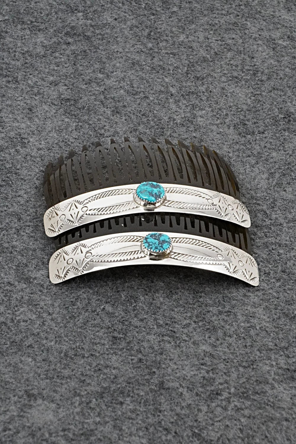 Turquoise & Sterling Silver Hair Combs - Joann Silver